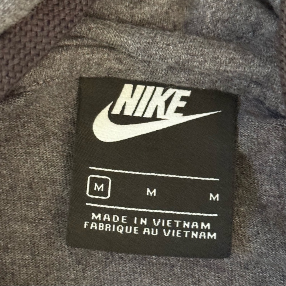 Nike Men's Charcoal Gray Hoodie Pullover Sweatshirt 100% Cotton Size Medium - Picture 5 of 9